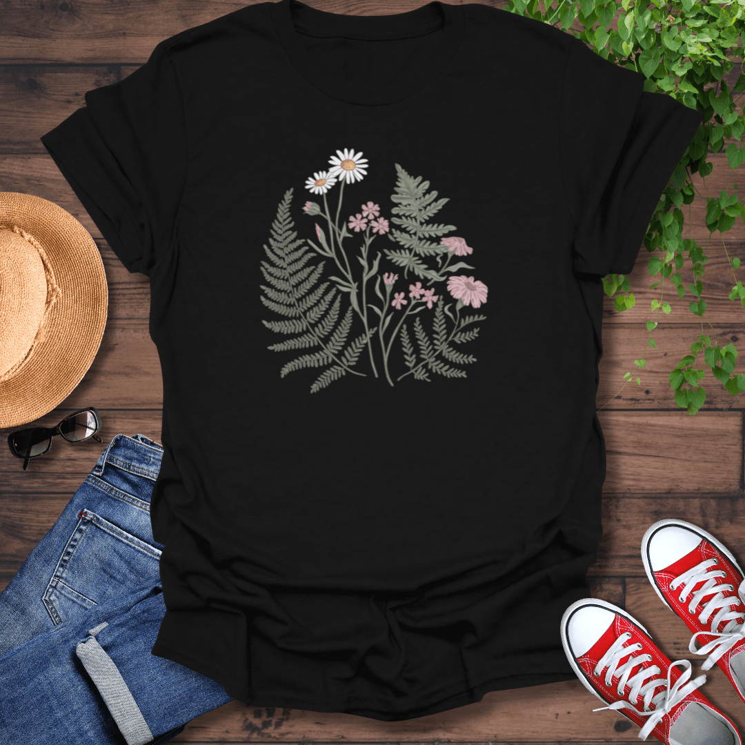 Colorful Ferns & Flowers T-Shirt