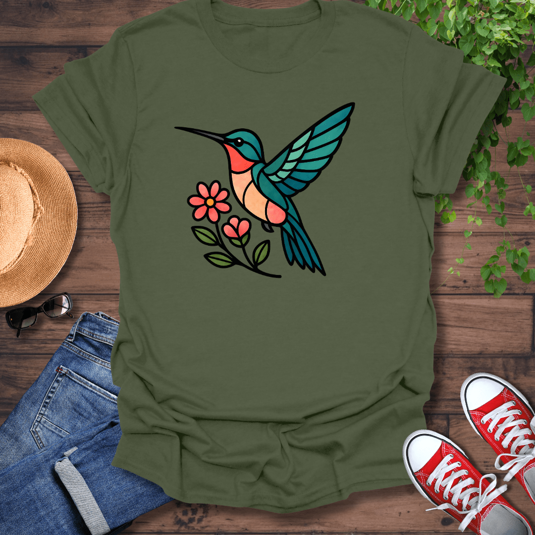 Glass Pane Hummingbird T-Shirt
