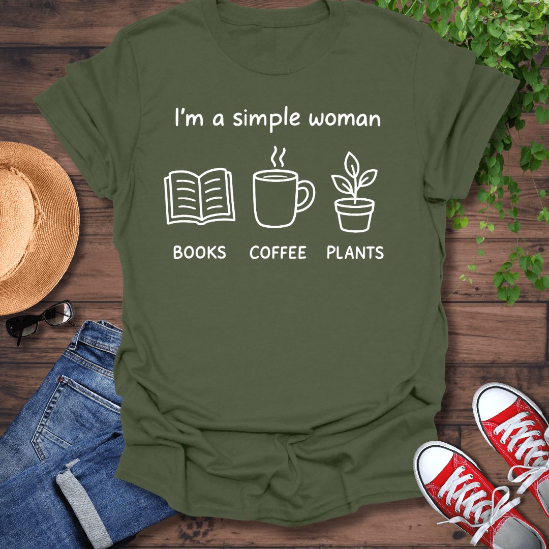 Books Coffee Plants T-Shirt
