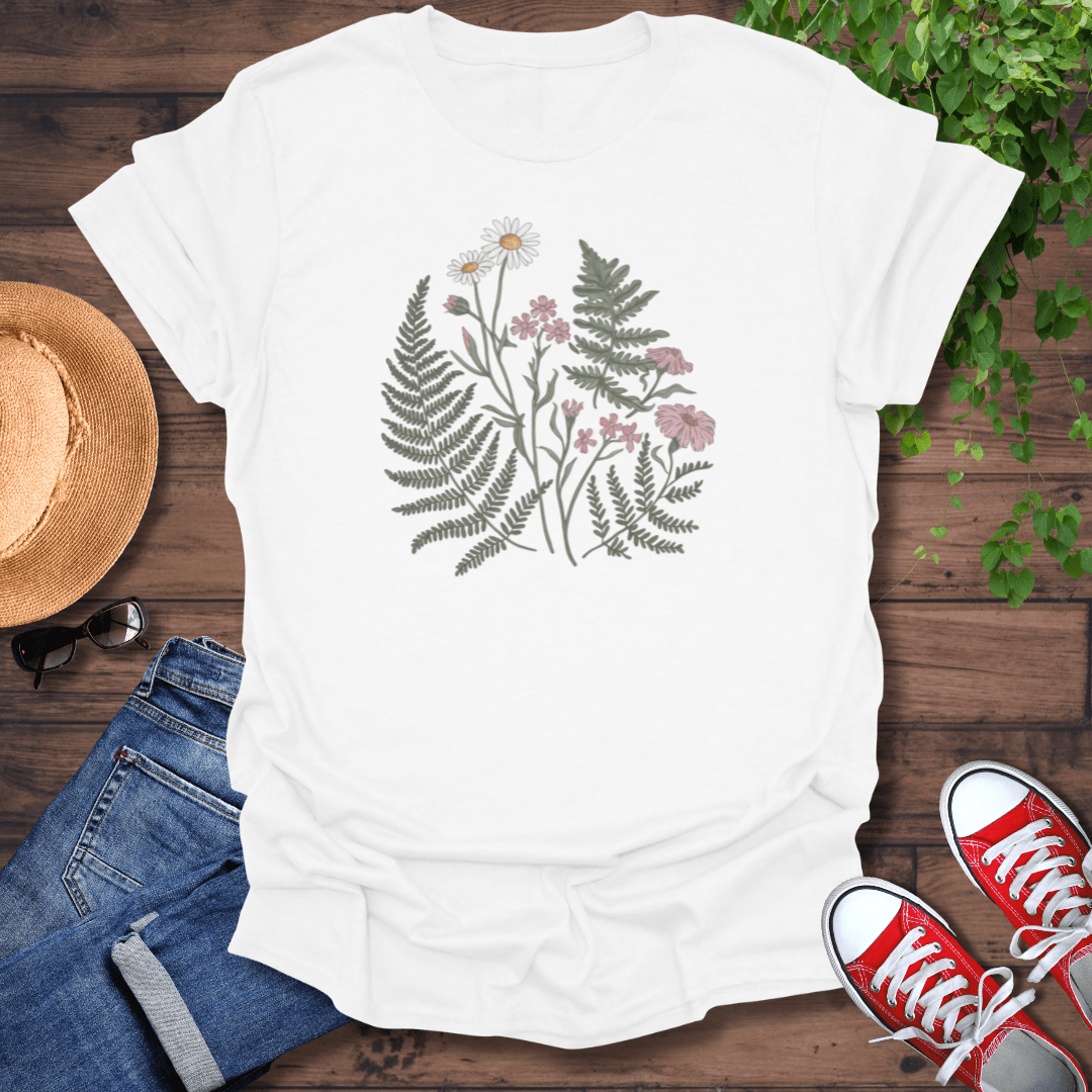 Colorful Ferns & Flowers T-Shirt
