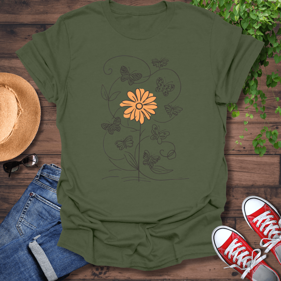 Butterflies & Flowers T-Shirt