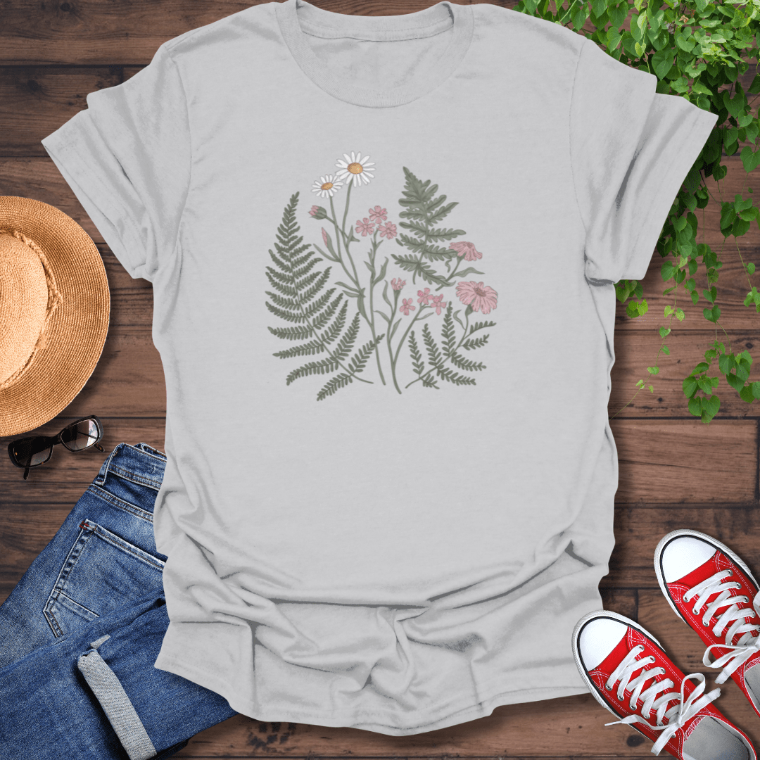 Colorful Ferns & Flowers T-Shirt
