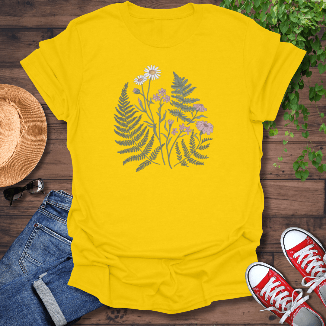 Colorful Ferns & Flowers T-Shirt