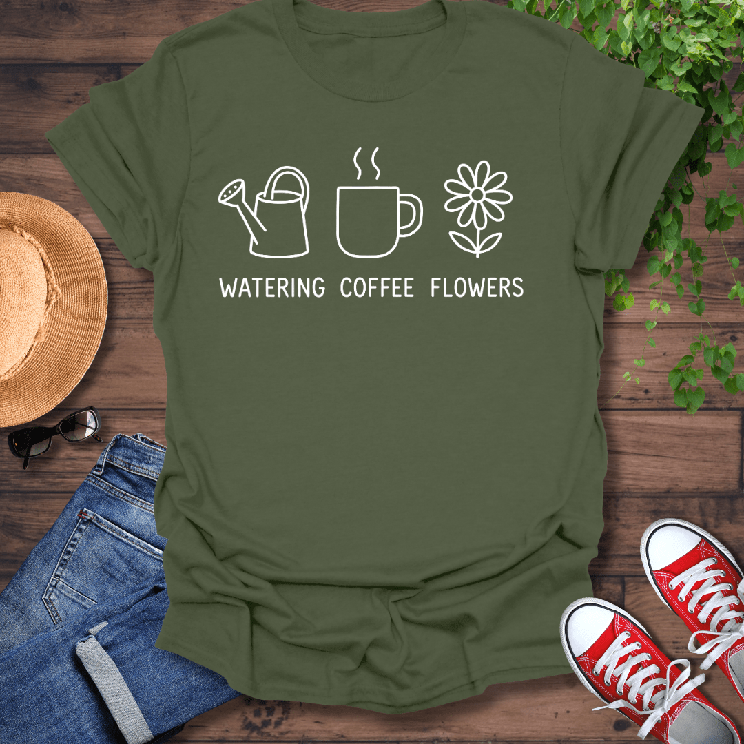 Watering Coffee Flowers T-Shirt