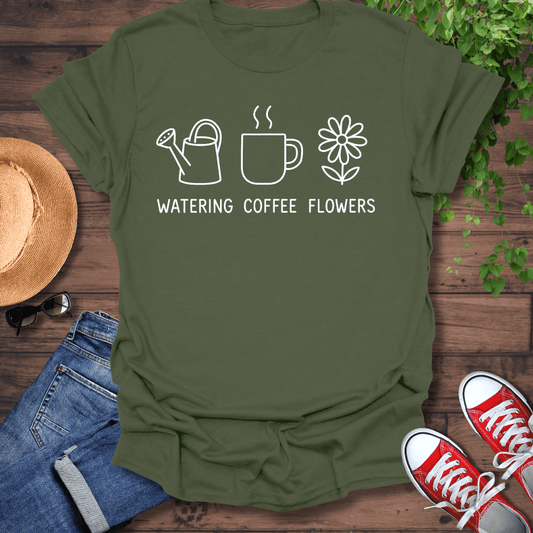 Watering Coffee Flowers T-Shirt