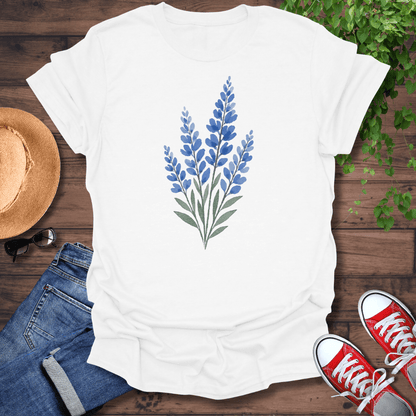 Blue Watercolor Flowers T-Shirt