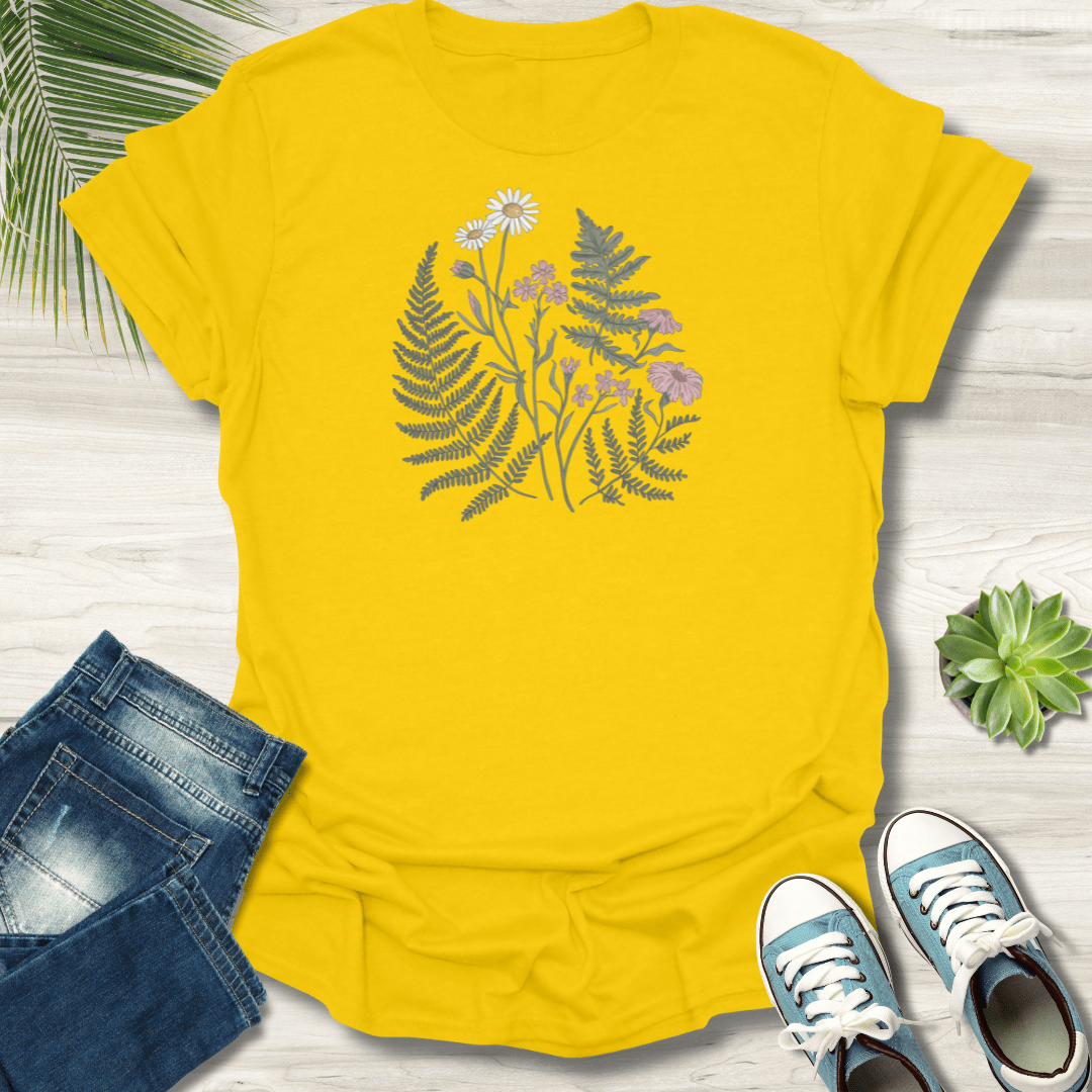 Colorful Ferns & Flowers T-Shirt