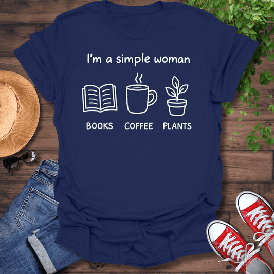 Books Coffee Plants T-Shirt