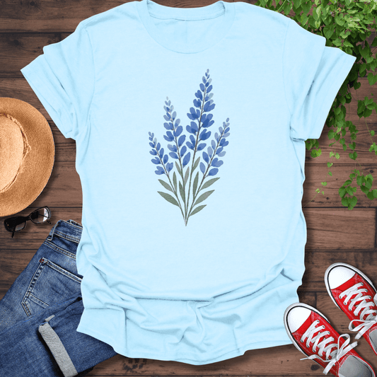 Blue Watercolor Flowers T-Shirt