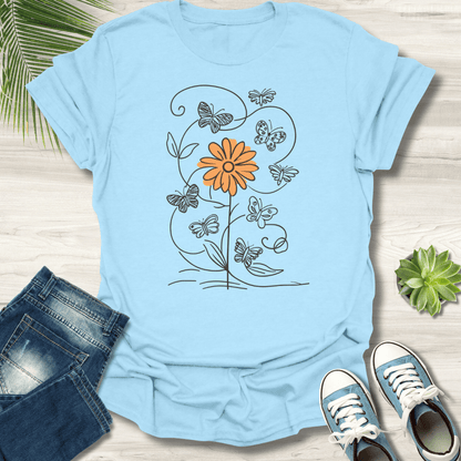 Butterflies & Flowers T-Shirt