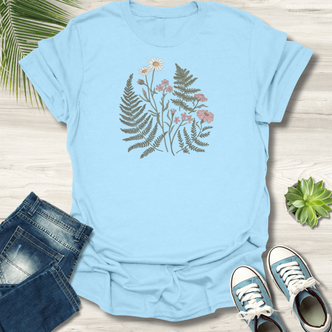 Colorful Ferns & Flowers T-Shirt