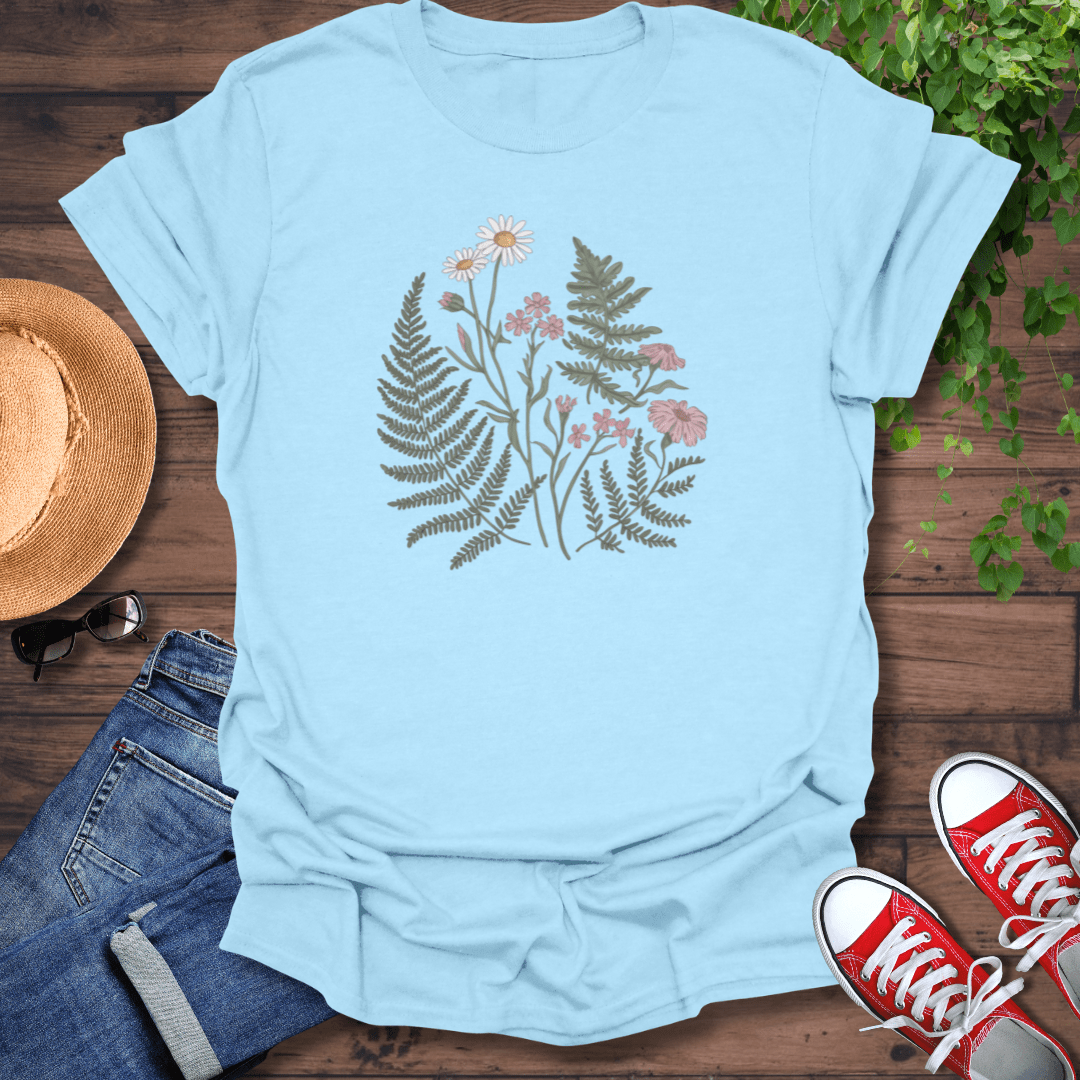 Colorful Ferns & Flowers T-Shirt