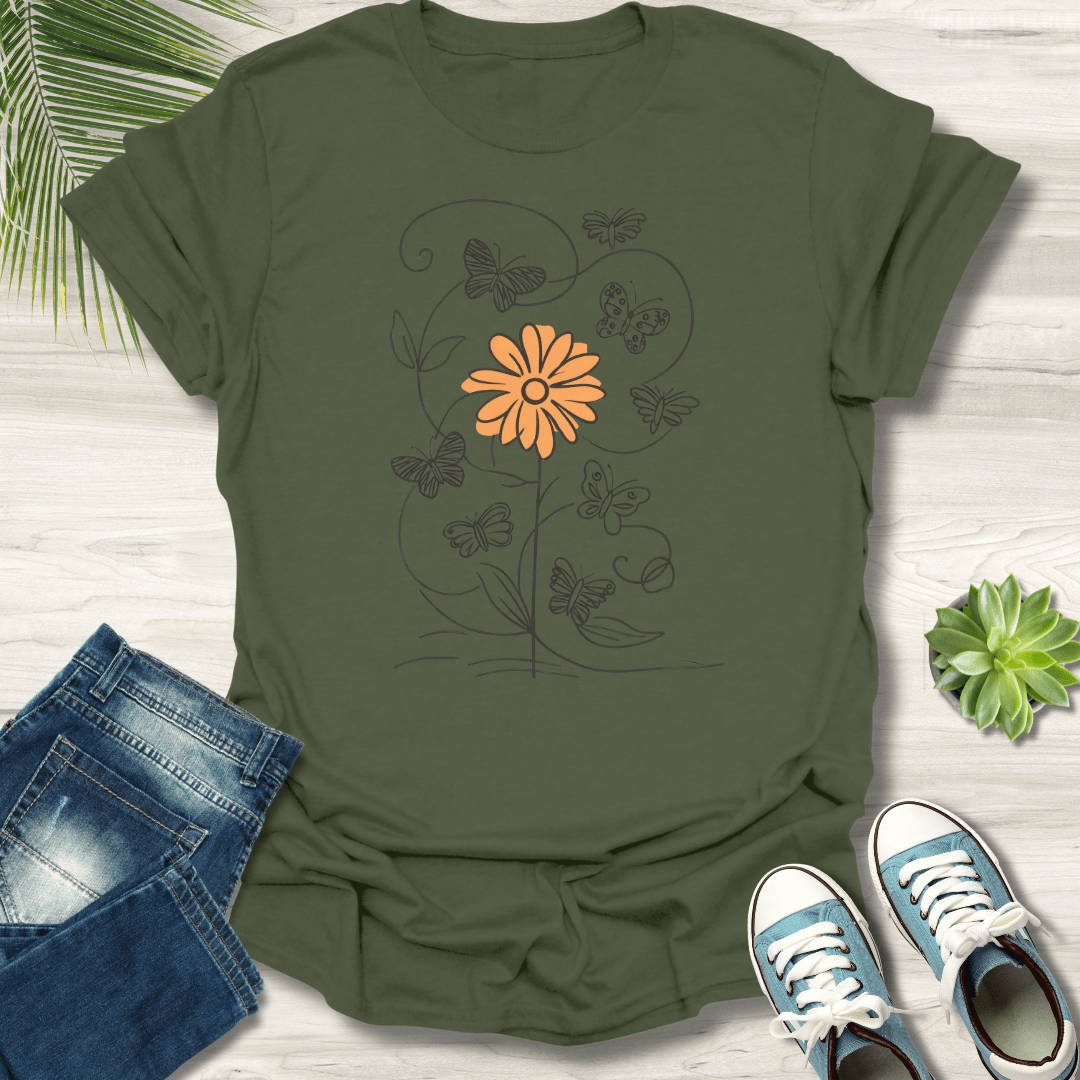 Butterflies & Flowers T-Shirt