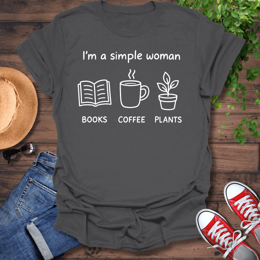 Books Coffee Plants T-Shirt