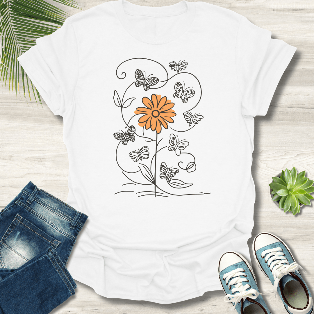 Butterflies & Flowers T-Shirt